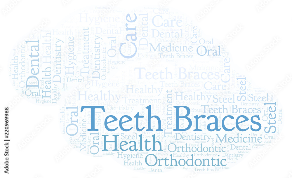 Obraz premium Teeth Braces word cloud.