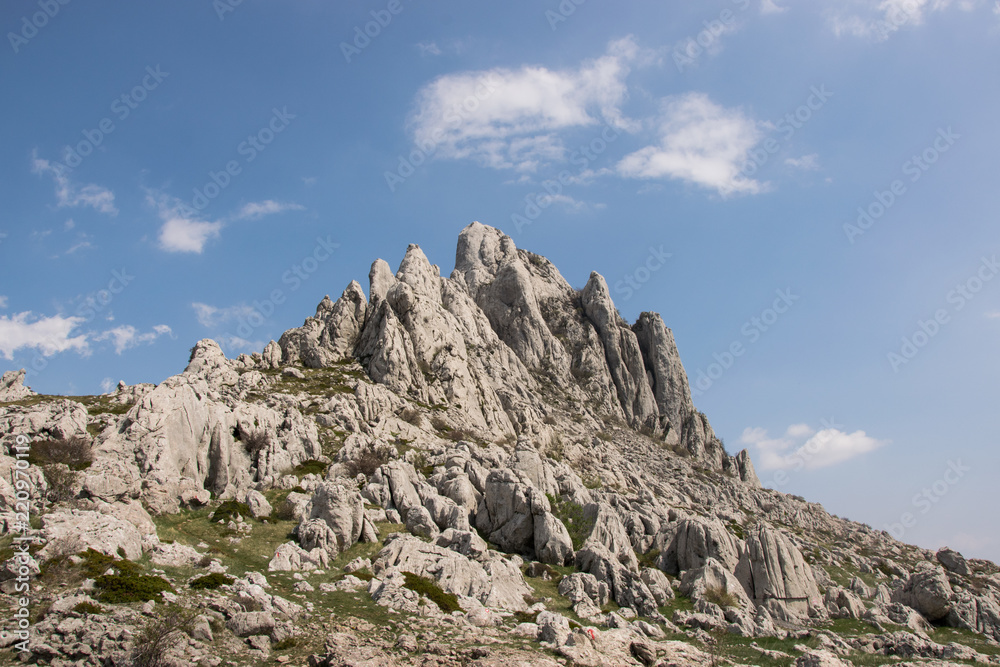 Tulove grede are extraordinary karst phenomena within the Southern Velebit Mountain, Croatia. They are among highest natural rock pillars. Site of Winnetou filming.