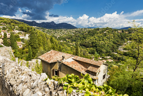 A view of the moutains from Saint-Paul-de-Vence in France. The village is located in the Alpes-Maritimes area of southeast france and is one of the oldest medieval towns on the French Riviera. © Alan Smithers