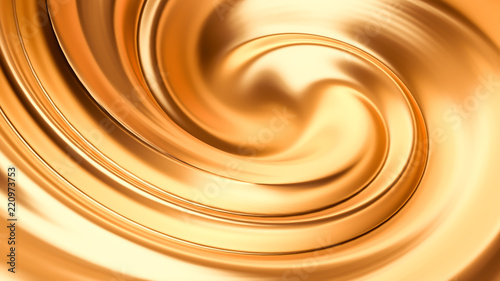 Luxury beautiful splash of gold flow. 3d illustration, 3d rendering.