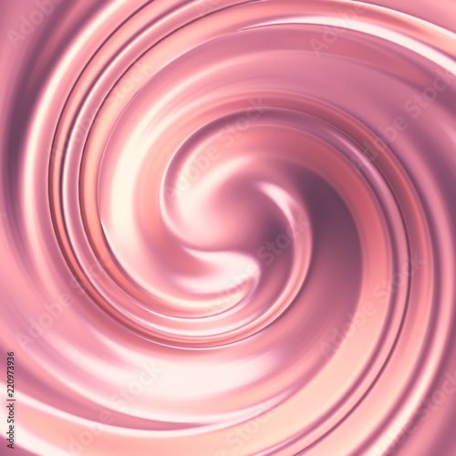 Luxury beautiful splash of flow of pink gold. 3d illustration, 3d rendering.