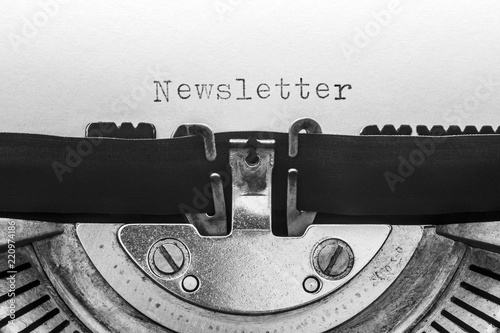 Newsletter typed on a vintage typewriter