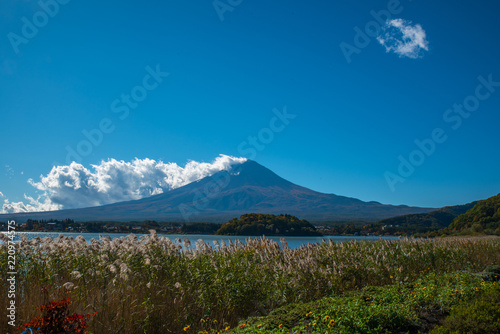 Mount Fuji from Kawaguchiko in Autumn  Japan