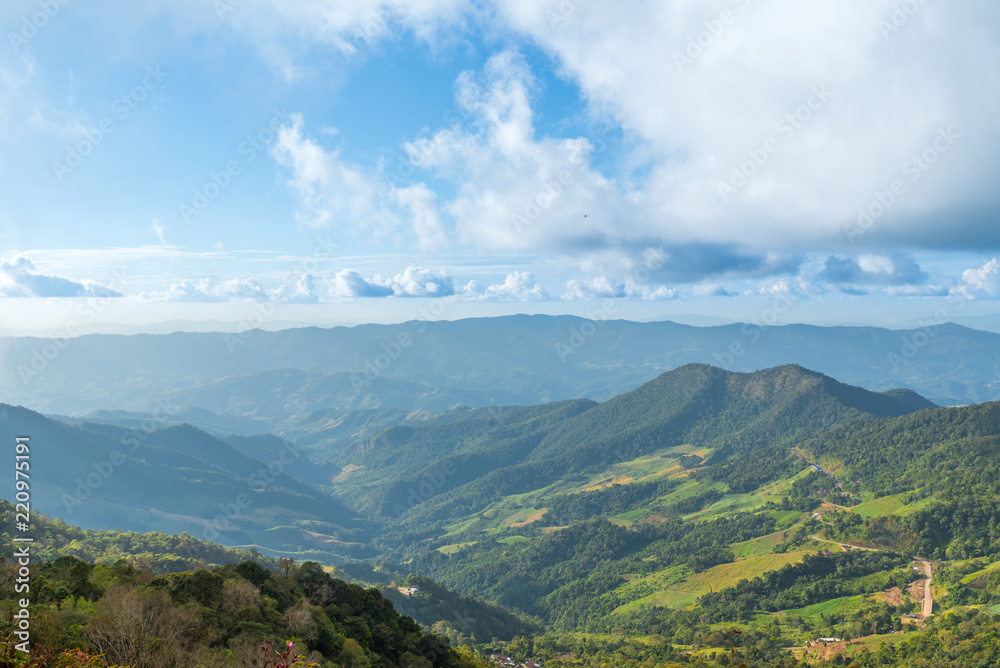 Fantastic Scenery from the top of Phu Chi Dao, Chiangrai, Thailand