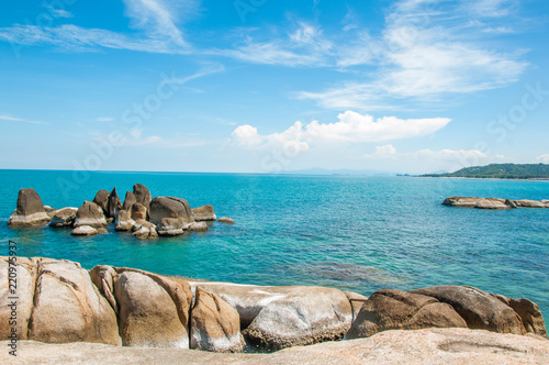 Blue sea and blue sky, fantastic scene of Samui island