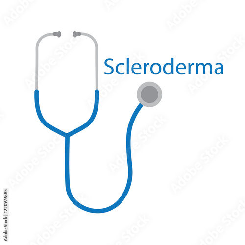 Scleroderma word and stethoscope icon- vector illustration