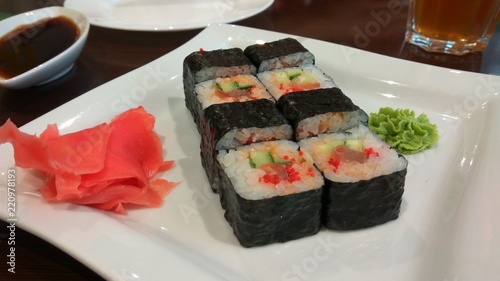 Sushi roll with salmon. Jap...