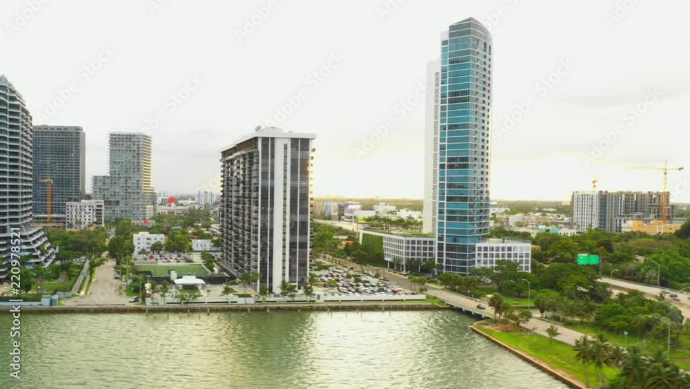 Aerial video Miami Beach highrise condos on Biscayne Bay Aerial video Miami Beach highrise condos on Biscayne Bay