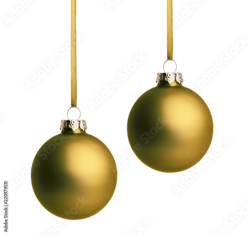 Goldene Weihnachtskugeln