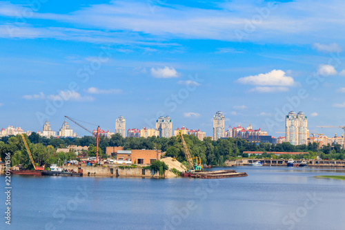 River cargo port in Kiev, Ukraine © olyasolodenko