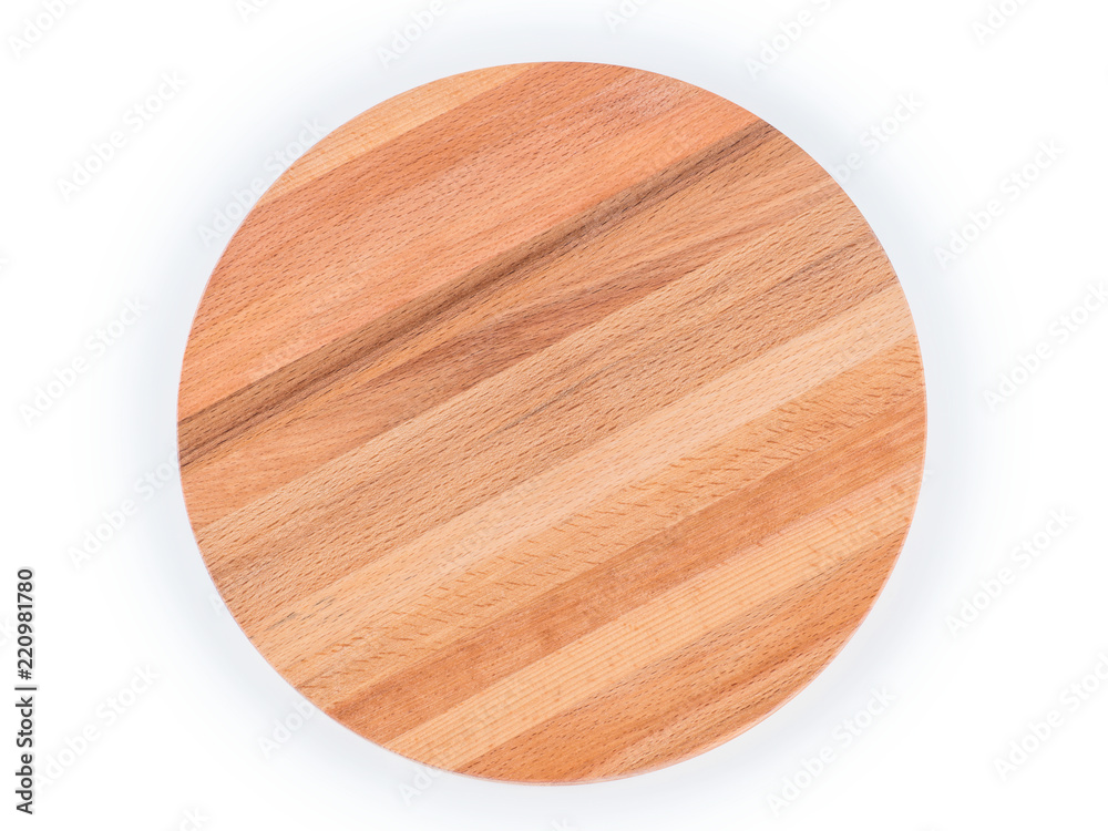 Round wooden cutting board isolated with clipping path Round wooden cutting board isolated with clipping path
