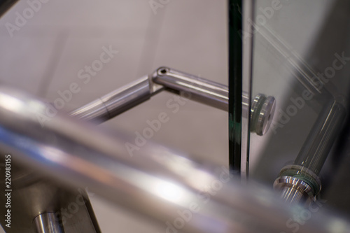 glass building with steel beam