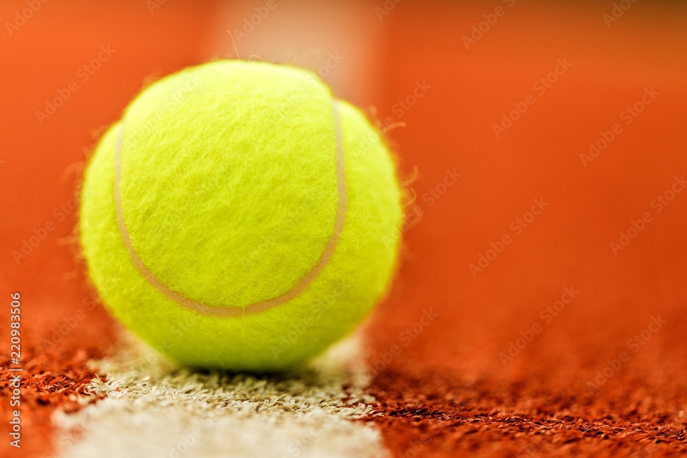 Tennis ball on cort