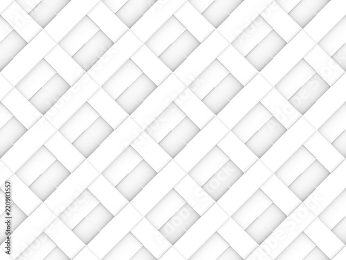 3d rendering. seamless modern luxurious diagonal white brick square pattern wall background.