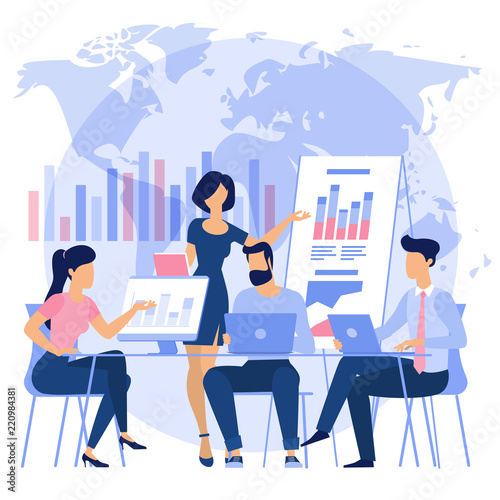 Flat design business process concept