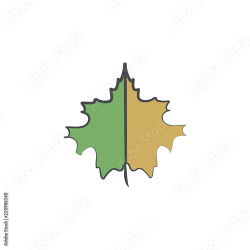 Autumn, Leaf sag colored hand drawn icon. Element of autumn icon for mobile concept and web apps. Hand drawn colored Autumn, Leaf sag can be used for web and mobile