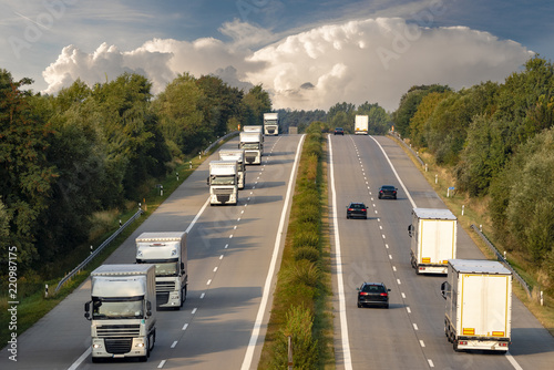 trucks on the German motorway photo