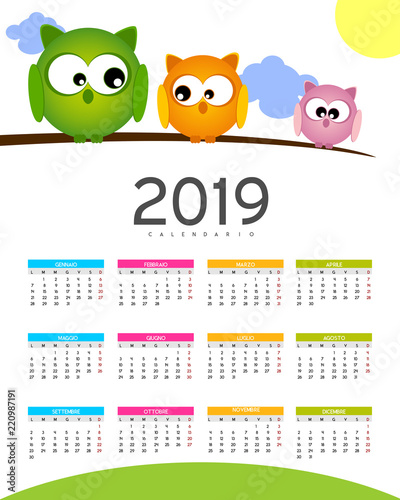 Calendario del nuovo anno in arrivo  - 2019