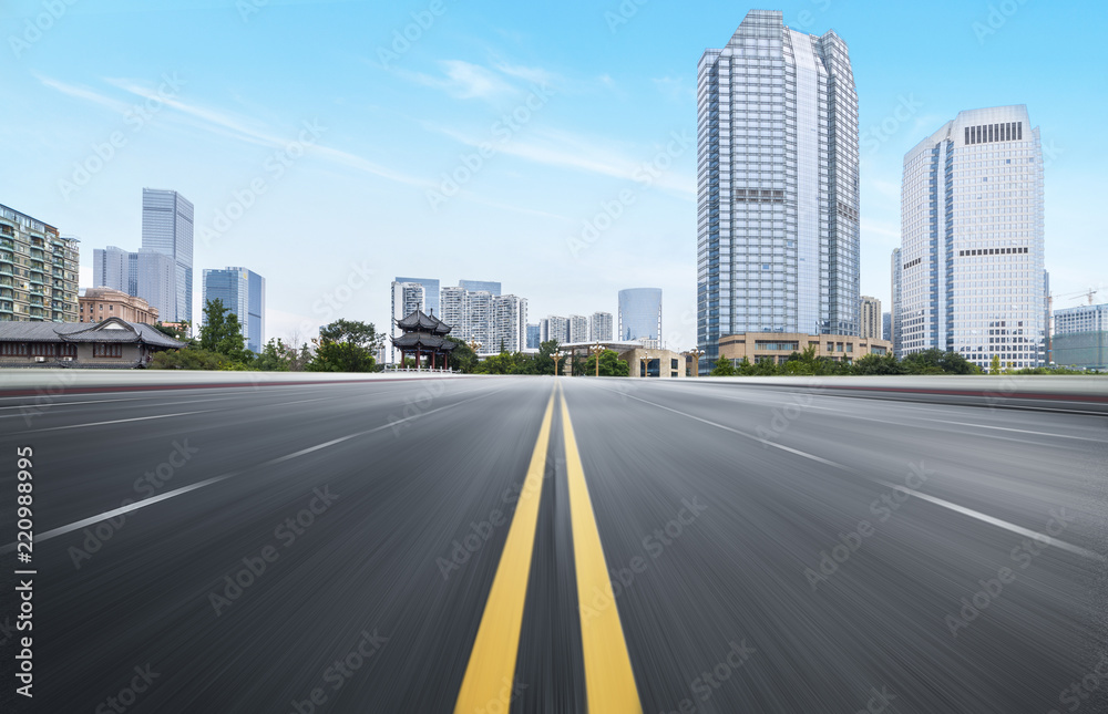 Fototapeta premium The expressway and the modern city skyline are in Chongqing, China.