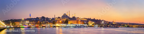 Panorama of Istanbul at Sunset, Turkey photo