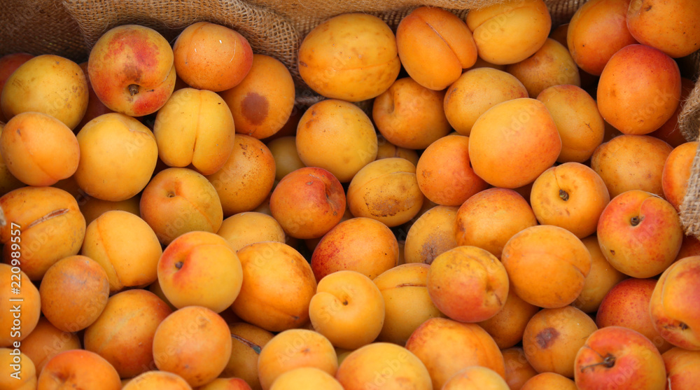 background of ripe apricots