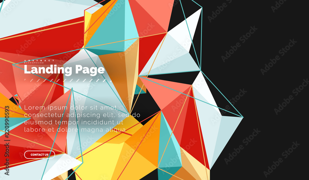 Vector 3d triangle abstract background, polygonal geometric design Vector 3d triangle abstract background, polygonal geometric design