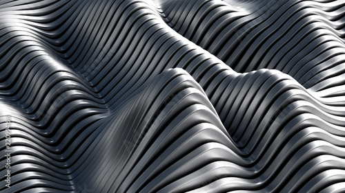 Black background with lines. 3d illustration  3d rendering.