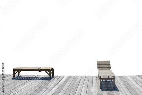 Sun beds on a white background