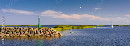 Beautiful sea landscape. The entrance to the harbour of Kuressaare, Saaremaa island, Estonia photo