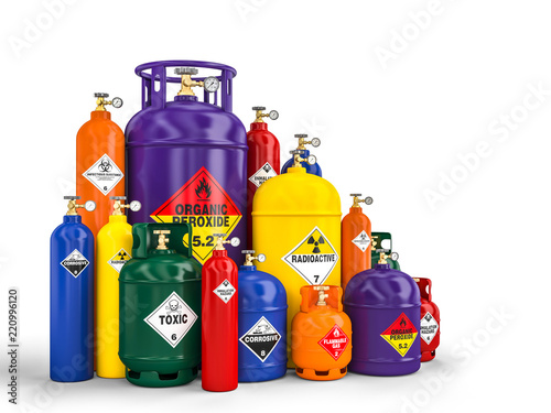 different dangerous cylinder container