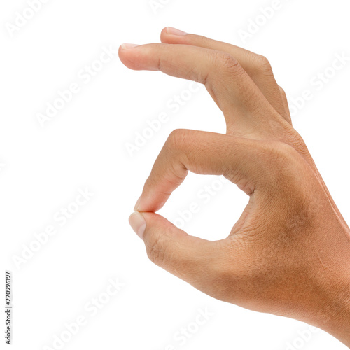 gesturing hand OK isolated on white background - clipping paths