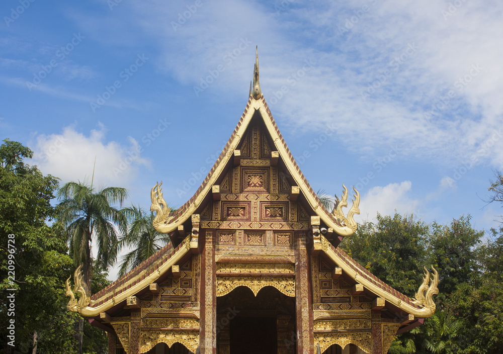 Chiangmai,Thailand - 19- Aug-2018 : Wat Phra Sing Waramahavihan, It is a temple of Chiang Mai.