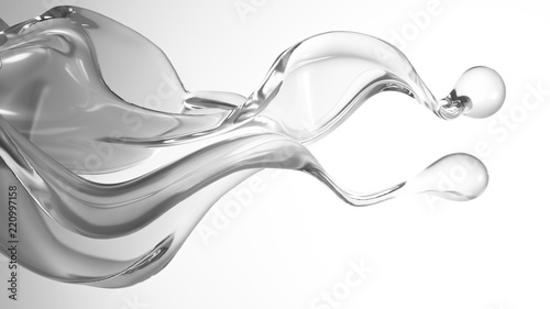 A clear splash of water. 3d illustration, 3d rendering.