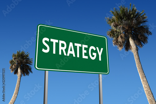 Strategy sign for making a plan.