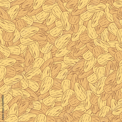 Almond nut seamless pattern background - Vector