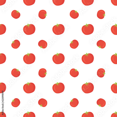 Tomato seamless pattern background - Vector