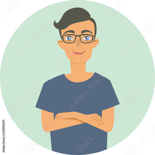 young nerd guy character