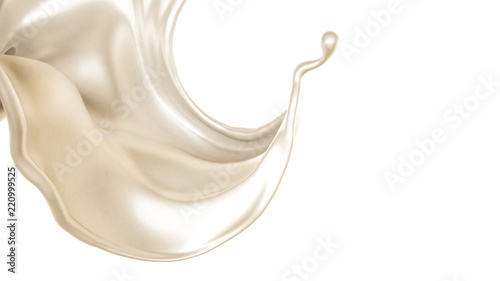 A splash of milk. 3d illustration, 3d rendering.