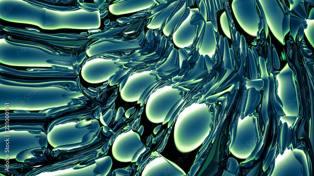 Obraz premium Green metallic background. 3d illustration, 3d rendering.