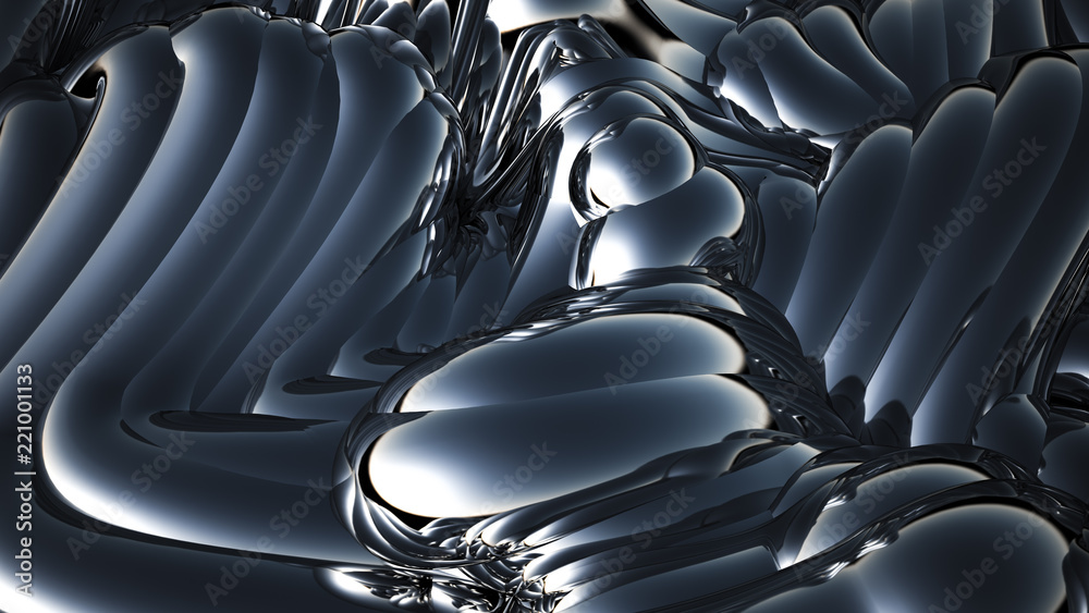 Fototapeta premium Gray metallic background. 3d illustration, 3d rendering.