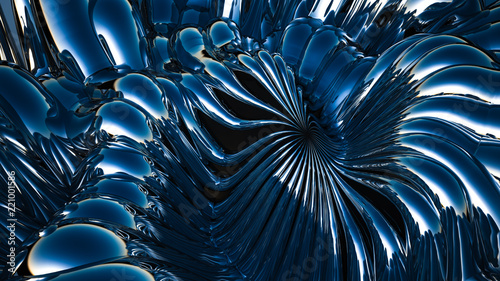 Blue metallic background. 3d illustration  3d rendering.