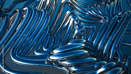 Blue metallic background. 3d illustration  3d rendering.