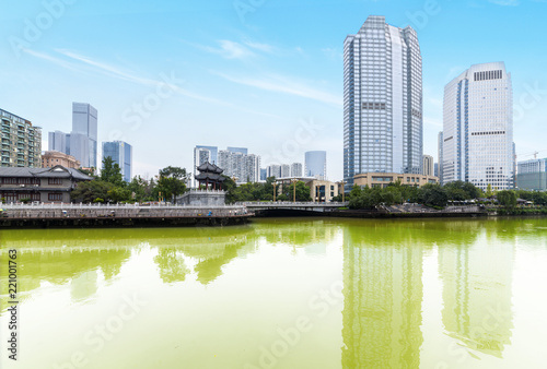 Riverside Park and skyscraper in Guangzhou  China