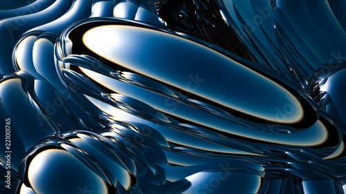 Blue metallic background. 3d illustration  3d rendering.