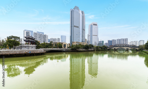 Riverside Park and skyscraper in Guangzhou  China