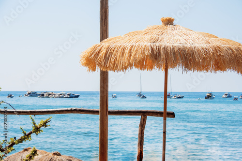 Relaxing atmosphere on tropical island. Summer vacation photo.