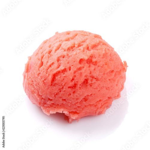 Raspberry ice cream scoop