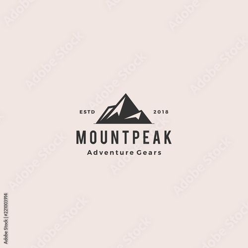 mount peak mountain logo hipster vintage retro vector icon illustration