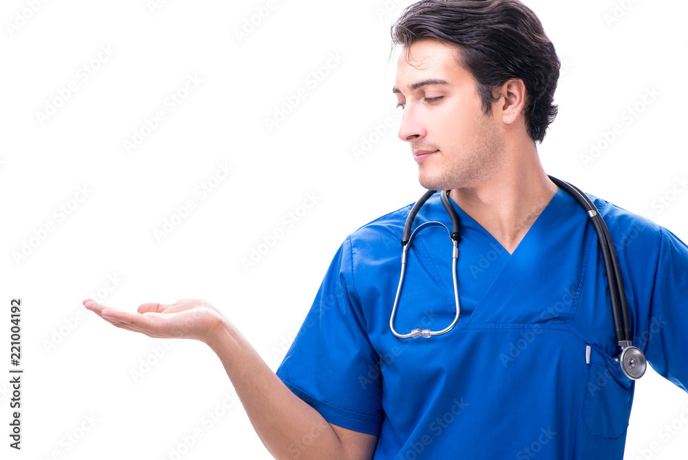 Young male doctor isolated on white background Young male doctor isolated on white background