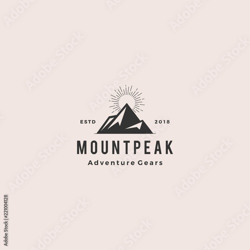 mount peak mountain logo hipster vintage retro vector icon illustration